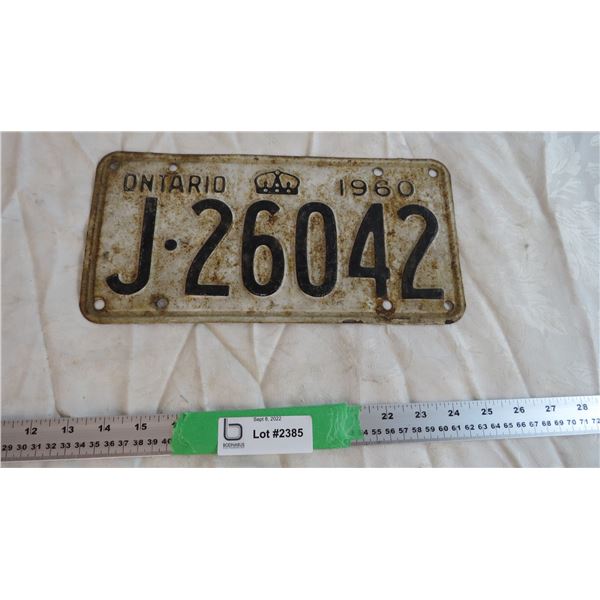 1960 Ontario Licence plate