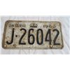 Image 2 : 1960 Ontario Licence plate