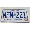 Image 2 : 1973 + 1992 Ontario Licence plate