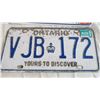 Image 3 : 1973 + 1992 Ontario Licence plate