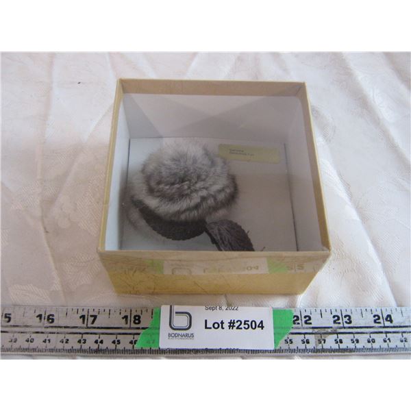 Genuine Chinchilla Fur Brooch