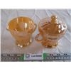 Image 1 : Peach Lustre Fire King Cream Sugar (3 pcs.)