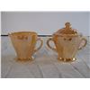Image 2 : Peach Lustre Fire King Cream Sugar (3 pcs.)