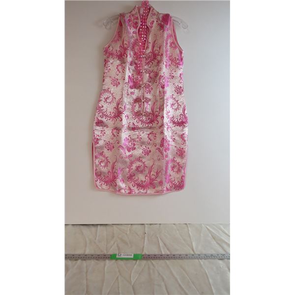 Asian Silky Dress and necklace - Small