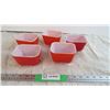 Image 1 : (5) Red Pyrex Refrigerator Dishes