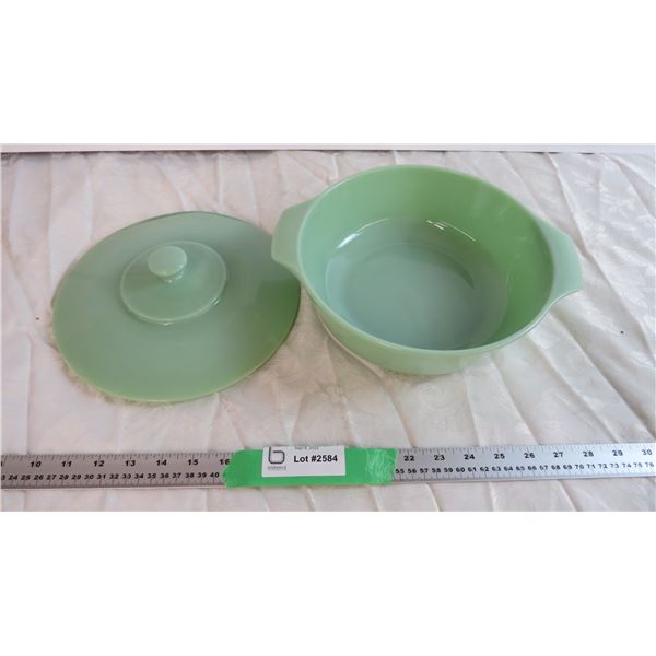 Jadeite Fire King Casserole Dish and lid