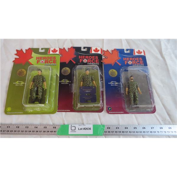 (3) Canadian Force Heroes - Action figures