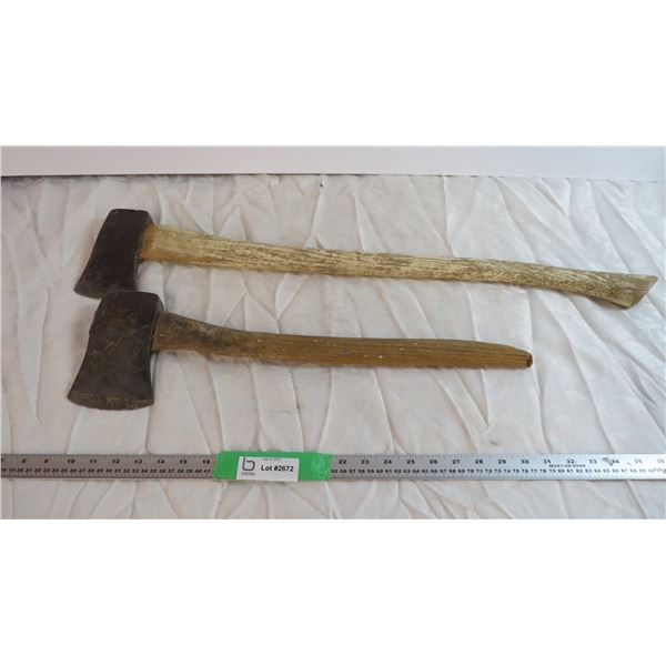 *(2) Wooden Handled axes