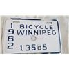 Image 2 : 1982 Winnipeg Bicycle Licence plate