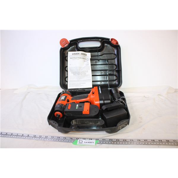 Black & Decker 18V Cordless Drill in Case (Untested)