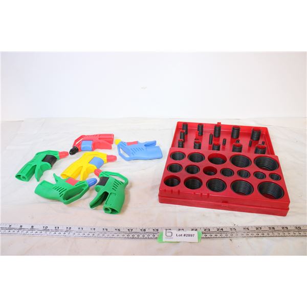 Case of Metric O-Rings + (6) Vacula Plastic Air Guns (Swiss Made)