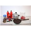 Image 1 : Assorted Items (MSR Fuel Bottles, Bug Sprayer, Pan)