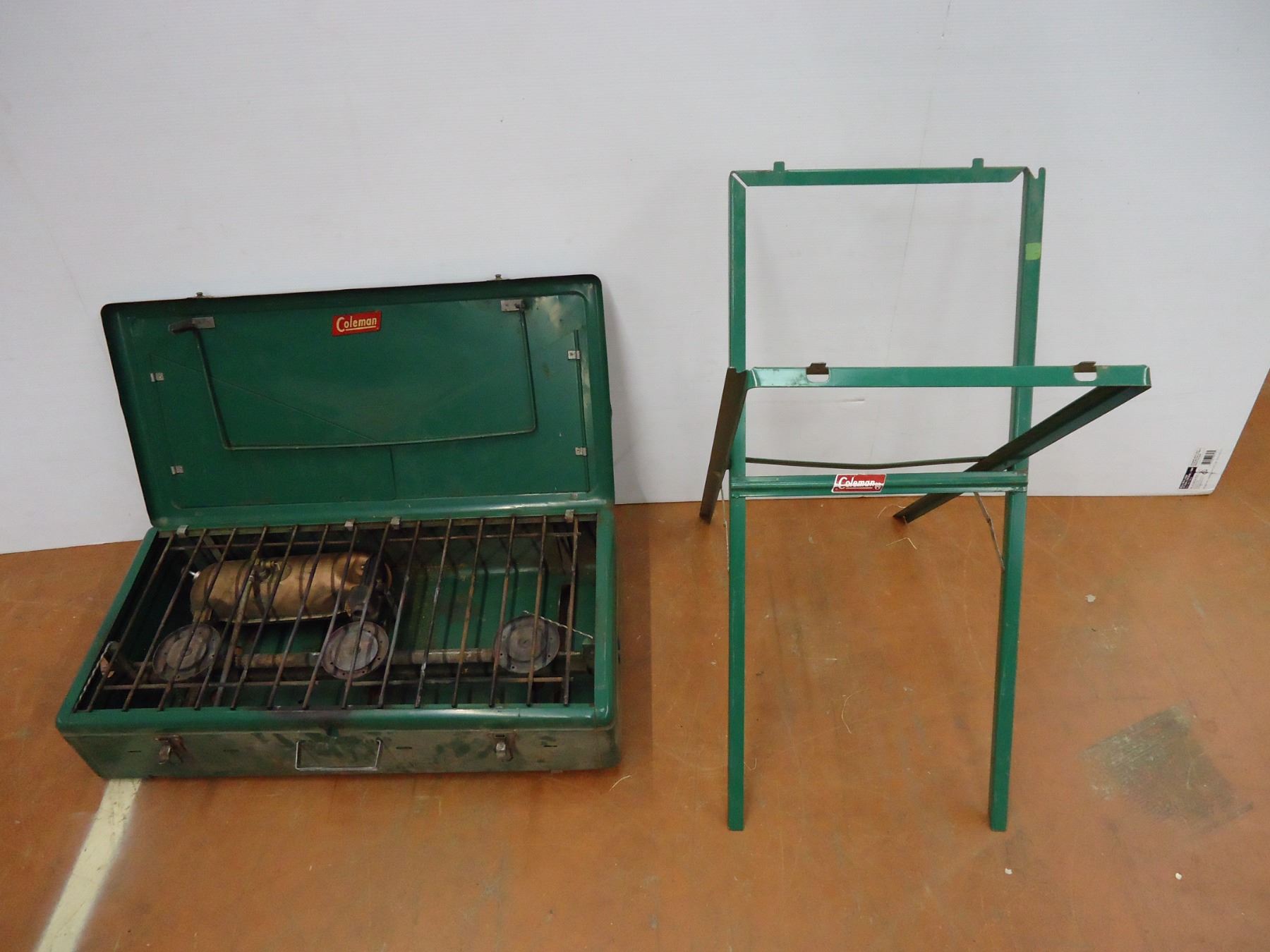 Coleman Camp Stove with Stand Bodnarus Auctioneering