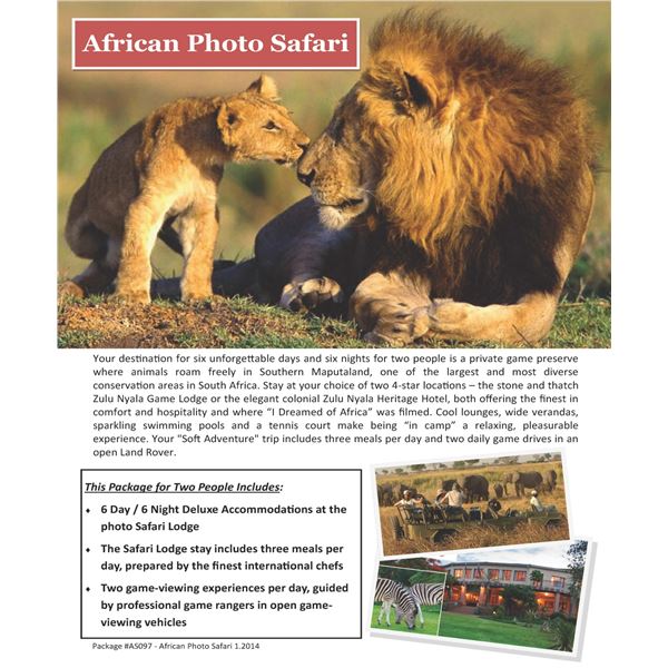African Photo Safari for 2