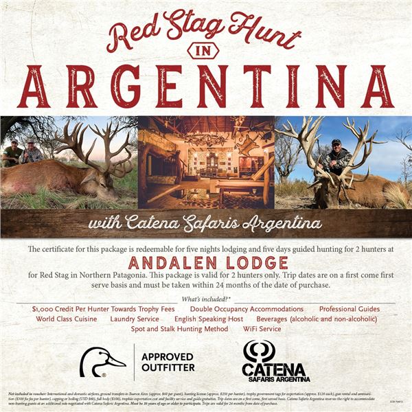 Red Stag Hunt for 2 in Argentina