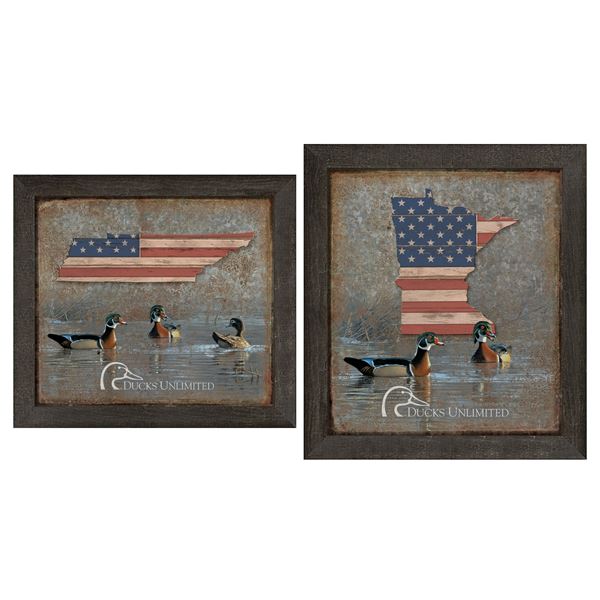 Custom State USA Framed Tin Sign