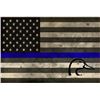 Image 1 : Thin Blue Line Wood Flag