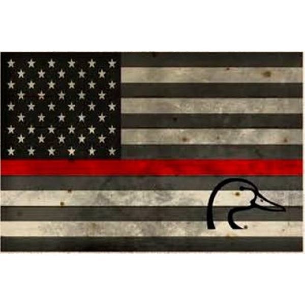 Firefighter Wood Flag