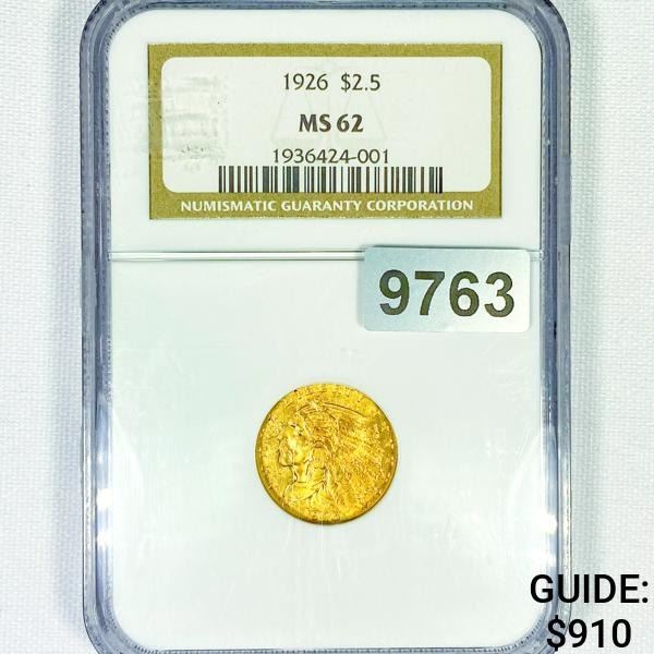 1926 $2.50 Gold Quarter Eagle NGC-MS62