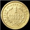 Image 2 : 1853 Rare Gold Dollar ABOUT UNCIRCULATED