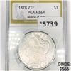 Image 1 : 1878 7TF Rev of 78 Morgan Silver Dollar PGA-MS64