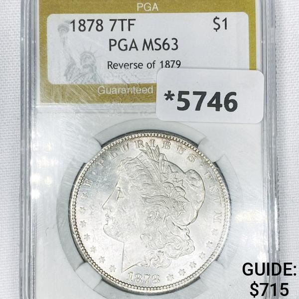 1878 7TF Rev 79 Morgan Silver Dollar PGA-MS63