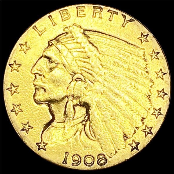 1908 $2.50 Gold Quarter Eagle ABOUT UNCIRCULATED