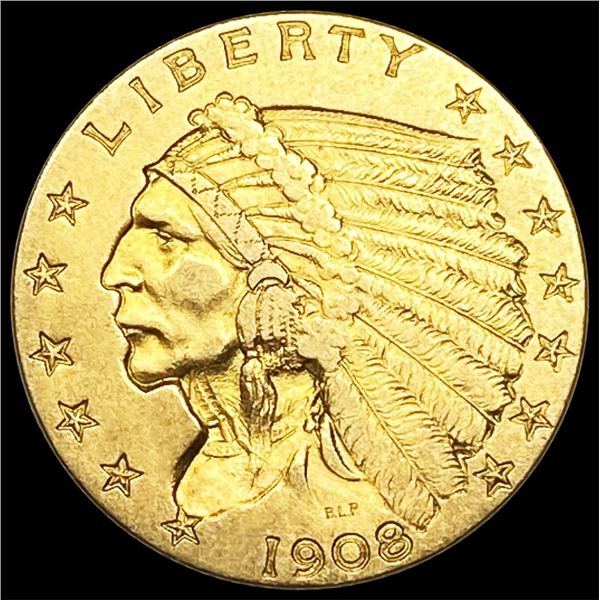 1908 $2.50 Gold Quarter Eagle NEARLY UNCIRCULATED