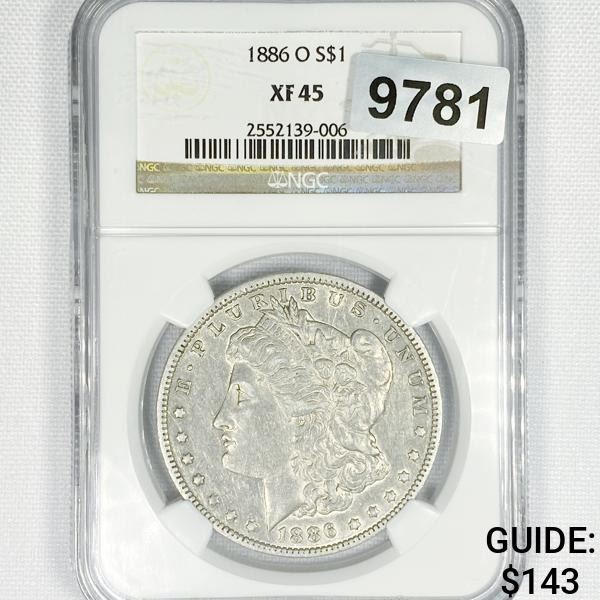 1886-O Morgan Silver Dollar NGC-XF45
