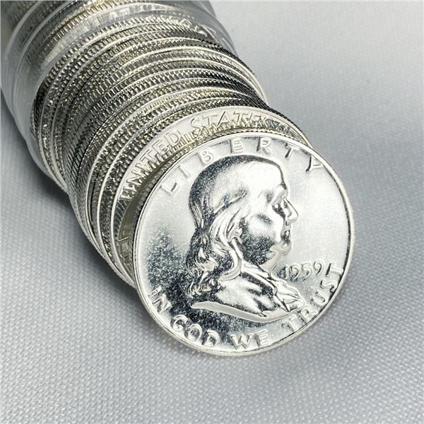 1959 Franklin Half Dollar Roll (20) - BU