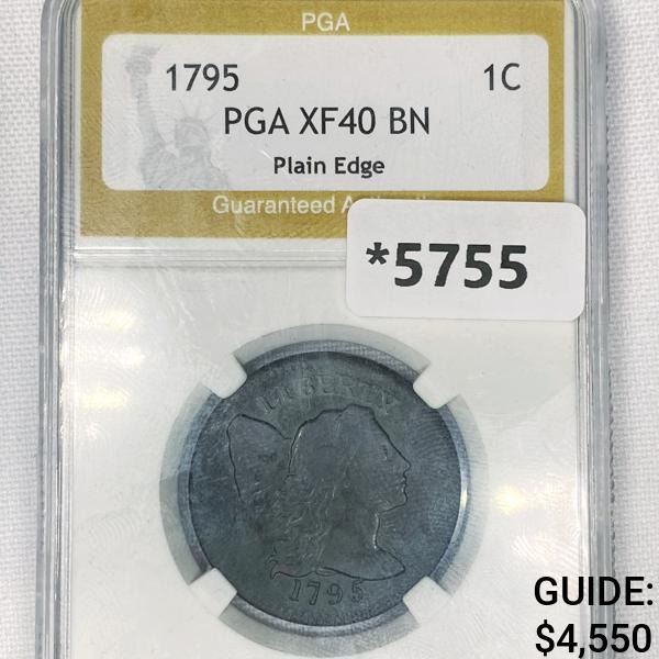 1795 Liberty Cap Large Cent PGA-XF40 BN Plain Edge