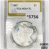 Image 1 : 1887 Morgan Silver Dollar PGA-MS64 PL