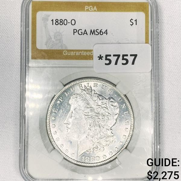 1880-O Morgan Silver Dollar PGA-MS64