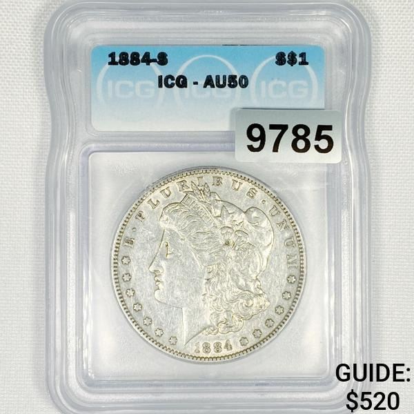 1884-S Morgan Silver Dollar ICG-AU50