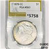 Image 1 : 1878-CC Morgan Silver Dollar PGA-MS63