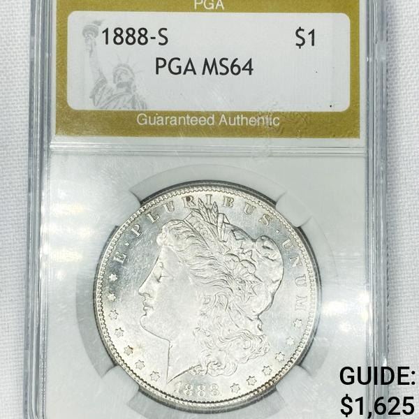 1888-S Morgan Silver Dollar PGA-MS64