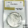 1927-S Silver Peace Dollar PGA-MS63+