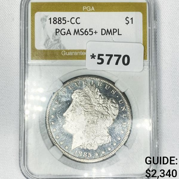 1885-CC Morgan Silver Dollar PGA-MS65+ DMPL