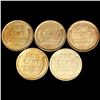 Image 2 : (5) Wheat Cents RD UNCIRCULATED