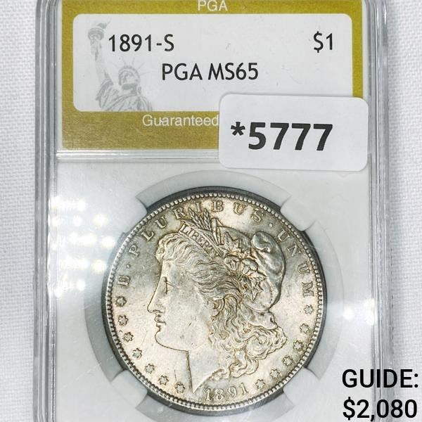 1891-S Morgan Silver Dollar PGS-MS65