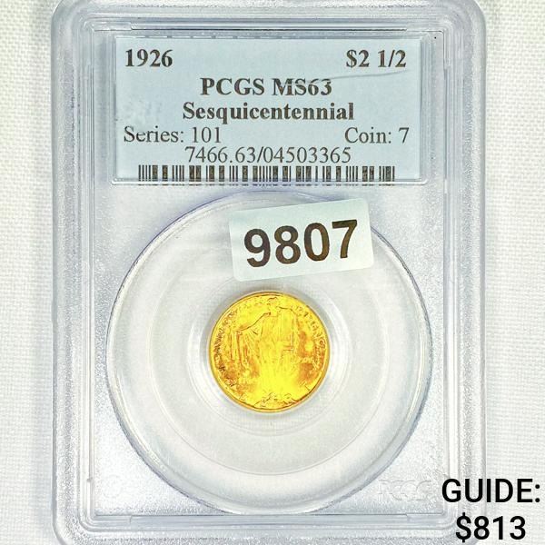 1926 Sesquincentennial $2.50 Gold Quarter Eagle