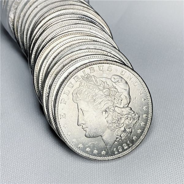 1921 Morgan Silver Dollar Roll (19) - BU