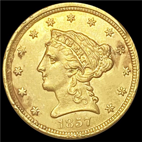 1857 $2.50 Gold Quarter Eagle UNCIRCULATED