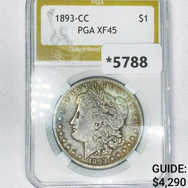 1893-CC Morgan Silver Dollar PGA-XF45