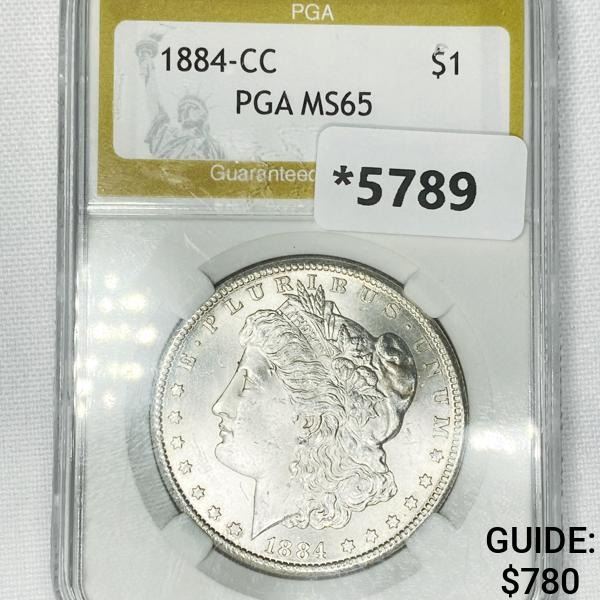 1884-CC Morgan Silver Dollar PGA-MS65