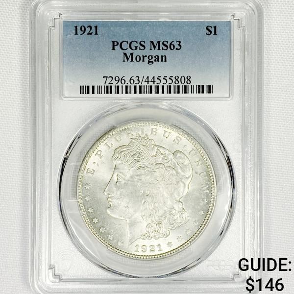 1921 Morgan Silver Dollar PCGS-MS63