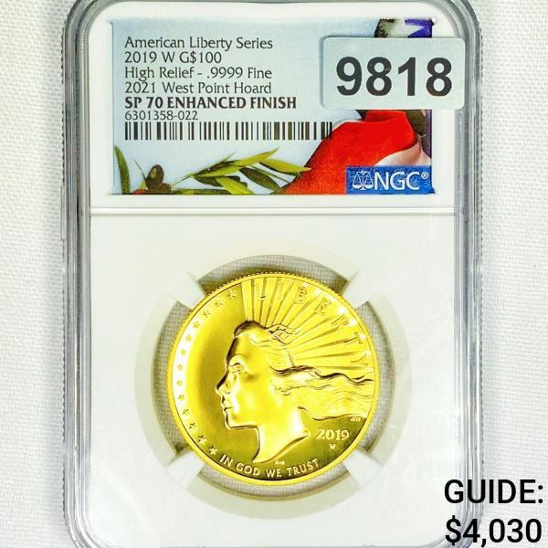 2019-W $100 Gold American Liberty NGC-SP70 E.F.
