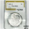 1891-S Morgan Silver Dollar PGA-MS64