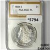 1884-S Morgan Silver Dollar PGA-MS63 PL