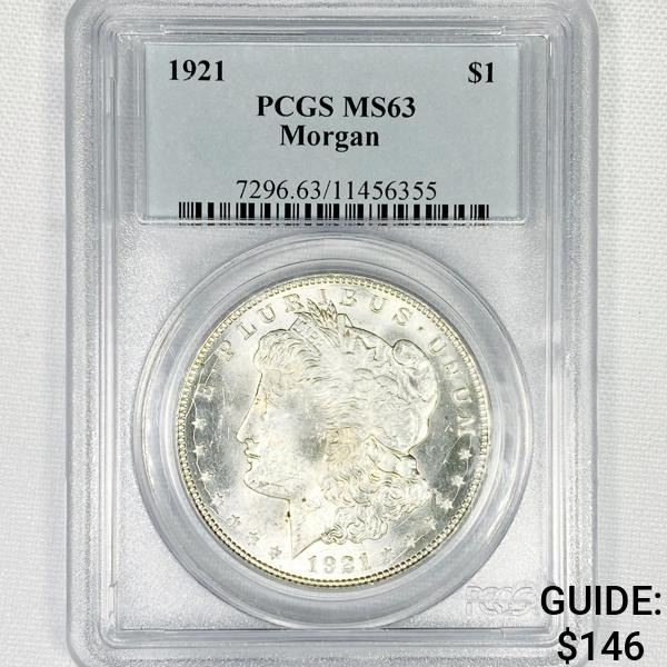 1921 Morgan Silver Dollar PCGS-MS63